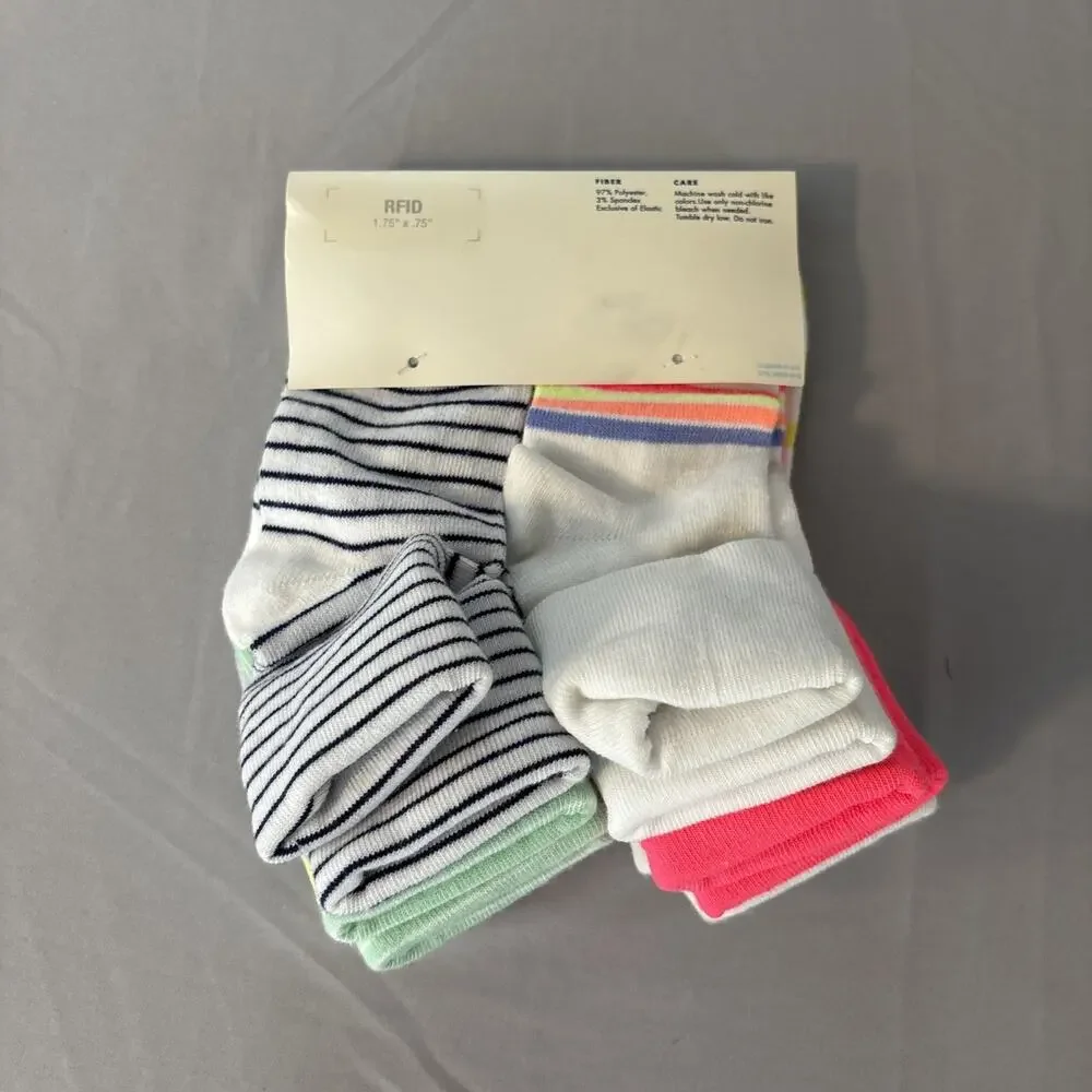 Cat & Jack Toddler Bobby Socks Colorful, 6 Pairs, Size 2T-3T NEW